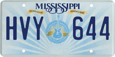 MS license plate HVY644