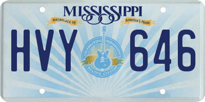 MS license plate HVY646