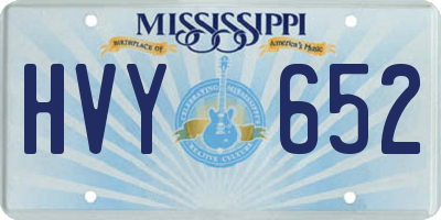 MS license plate HVY652