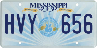 MS license plate HVY656