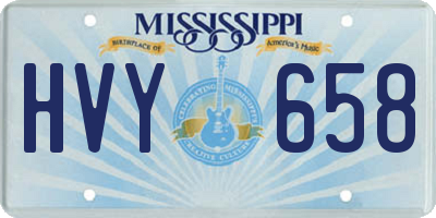 MS license plate HVY658