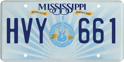 MS license plate HVY661