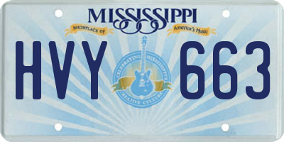 MS license plate HVY663