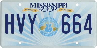 MS license plate HVY664