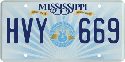 MS license plate HVY669