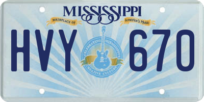 MS license plate HVY670