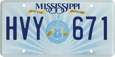 MS license plate HVY671