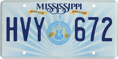 MS license plate HVY672