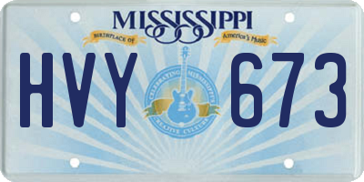 MS license plate HVY673