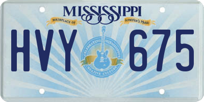 MS license plate HVY675