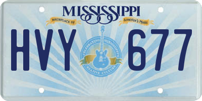 MS license plate HVY677