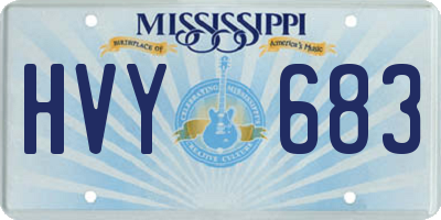 MS license plate HVY683