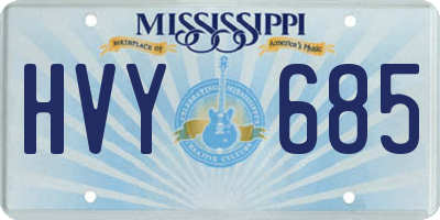 MS license plate HVY685