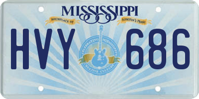 MS license plate HVY686