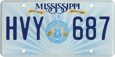 MS license plate HVY687