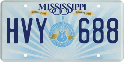 MS license plate HVY688