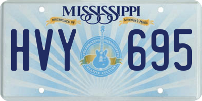 MS license plate HVY695