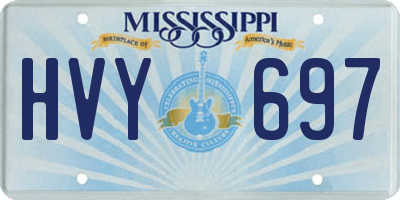 MS license plate HVY697