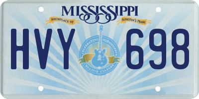 MS license plate HVY698