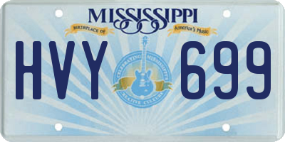 MS license plate HVY699