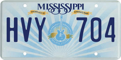 MS license plate HVY704