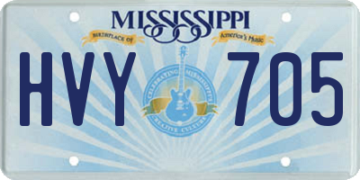 MS license plate HVY705