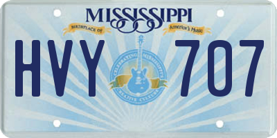 MS license plate HVY707