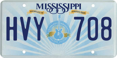 MS license plate HVY708