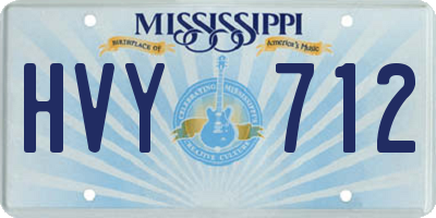 MS license plate HVY712