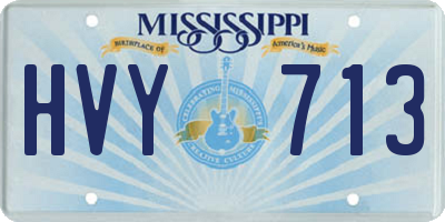 MS license plate HVY713