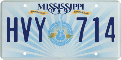 MS license plate HVY714