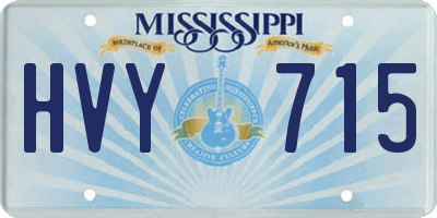 MS license plate HVY715