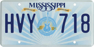 MS license plate HVY718