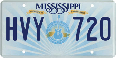 MS license plate HVY720