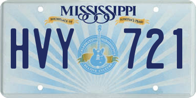 MS license plate HVY721