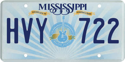 MS license plate HVY722