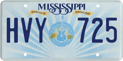 MS license plate HVY725