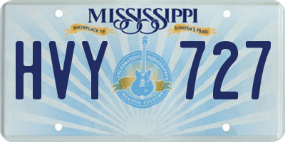 MS license plate HVY727