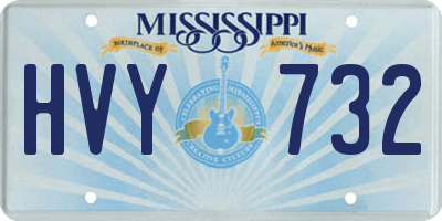 MS license plate HVY732