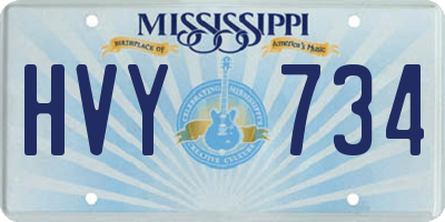 MS license plate HVY734