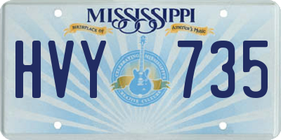MS license plate HVY735