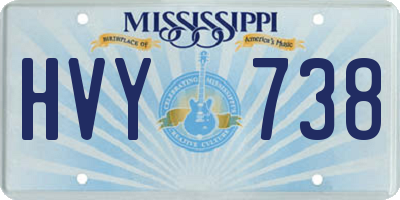 MS license plate HVY738