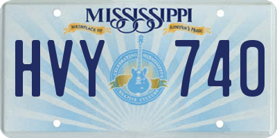MS license plate HVY740