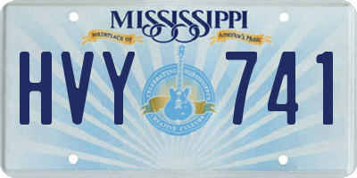 MS license plate HVY741