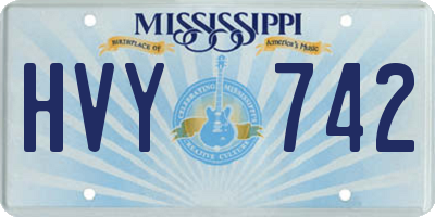 MS license plate HVY742