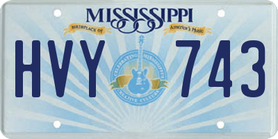 MS license plate HVY743