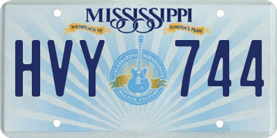 MS license plate HVY744