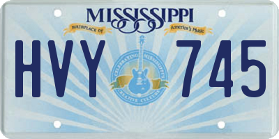 MS license plate HVY745