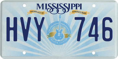 MS license plate HVY746