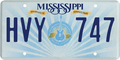 MS license plate HVY747